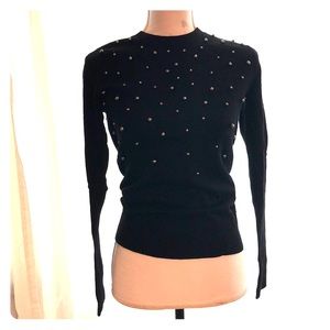 XS Black with Grey Pearl Embellishment Sweater